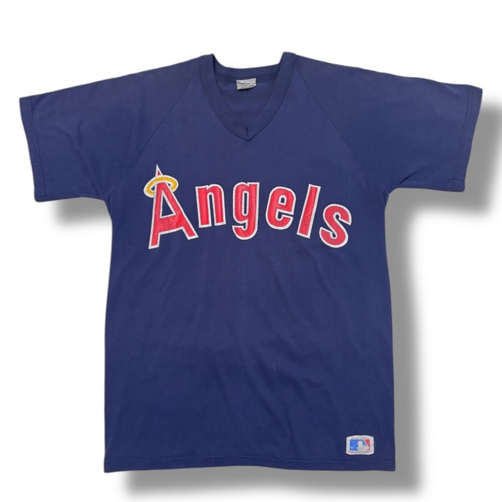 MACGREGOR SAND-KNIT Blue Los Angeles Angels MLB V Neck Shirt VINTAGE